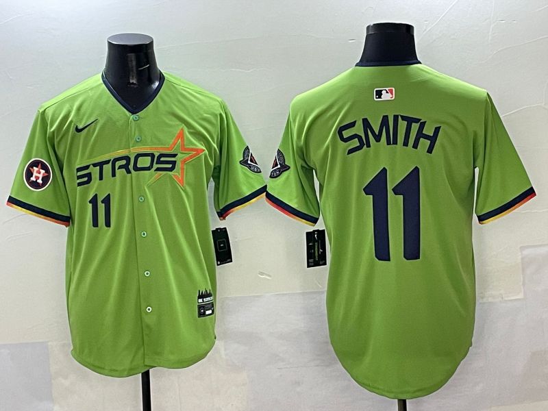 Men Houston Astros #11 Smith Green three generations Joint Name 2025 Nike MLB Jersey style 8->houston astros->MLB Jersey